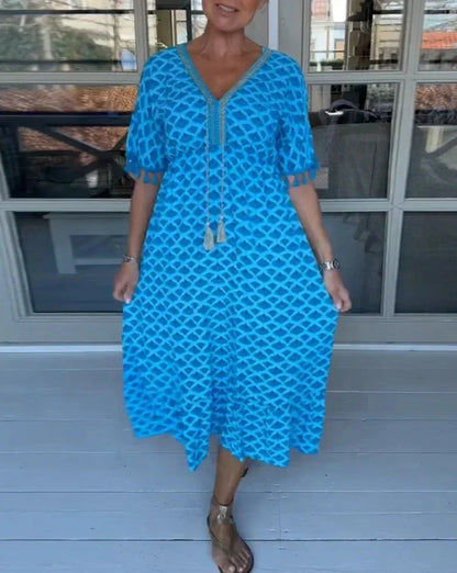 Elegante Jurk met Kleurrijk Design