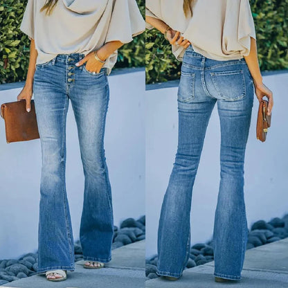Hoge Waist Jeans Comfortabele Zittende Vintage Stijl - StudioMarella