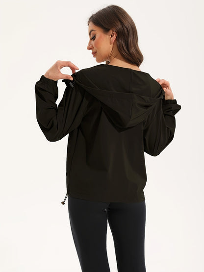 Vrouwen Waterdichte Hardloopjack met Capuchon Ademend