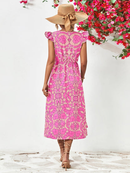 Zomerjurk Korte Mouwen Bloemenprint Vrouwelijk Design
