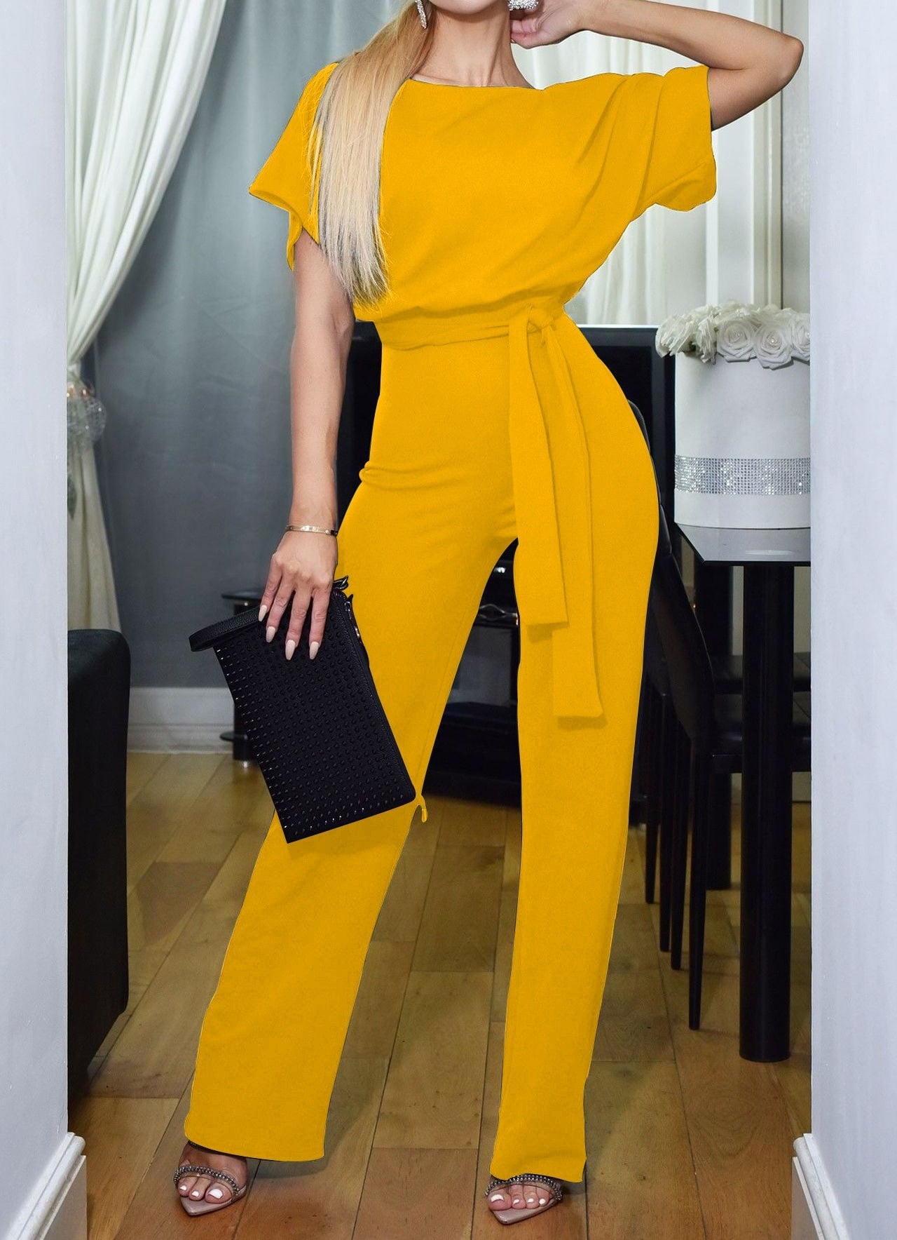 Vrouwelijke Jumpsuit Hoge Taille Comfortabele Pasvorm