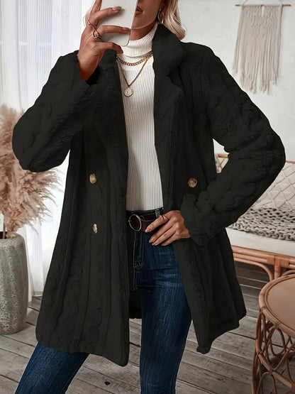 Lange Jas met Kraag en Mouwen Casual Stijl