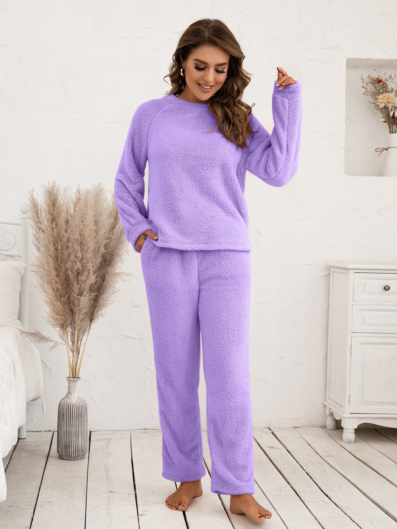 Zachte Pluche Loungepak Dames Huispak Comfy