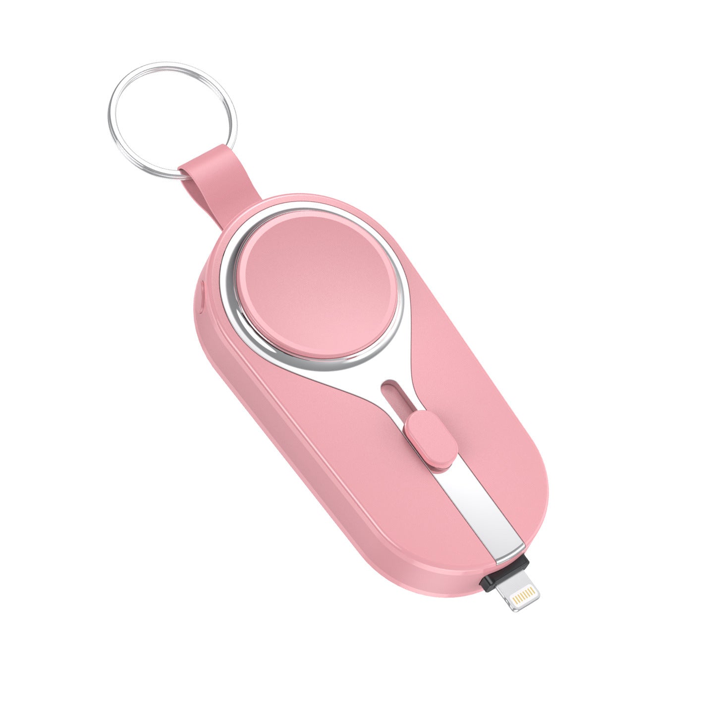 Draadloze oplaadclip powerbank karabijnhaak compact zwart telefoon smartwatch oplader sleutelhanger draagbare lader
