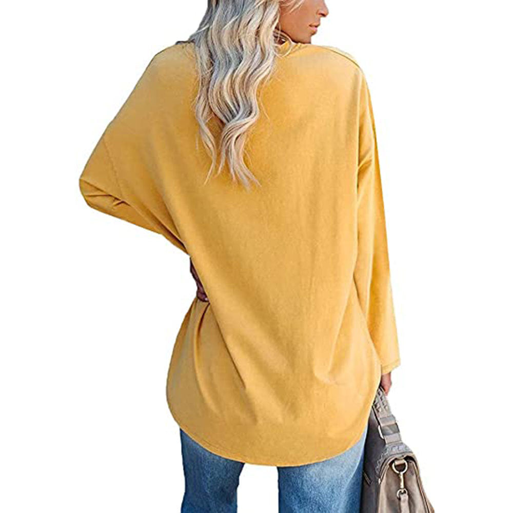 Dames T-shirt Lange Mouwen Oversized Casual V-hals