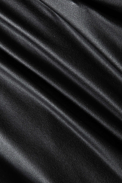 Korte Asymmetrische Minirok van Kunstleder met Gouden Details
