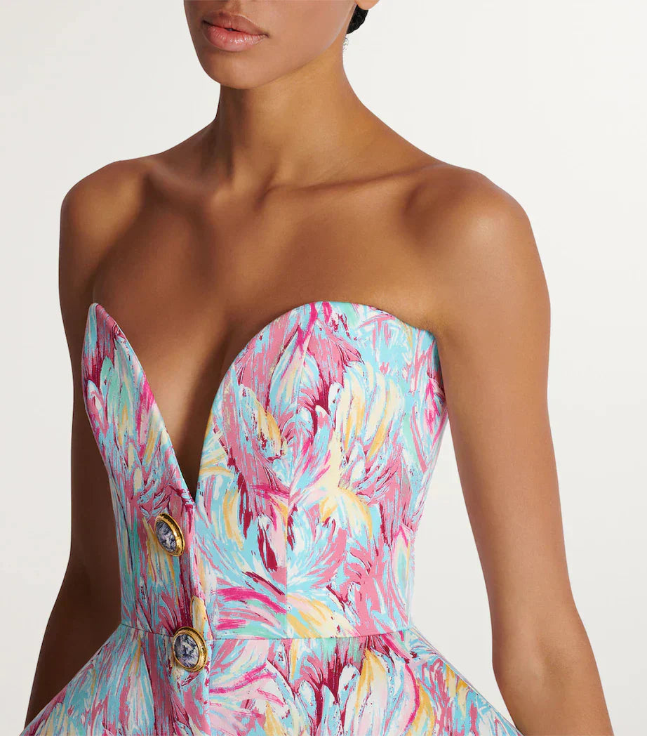 Korte Zomerjurk Zonder Mouwen Abstract Print Dames