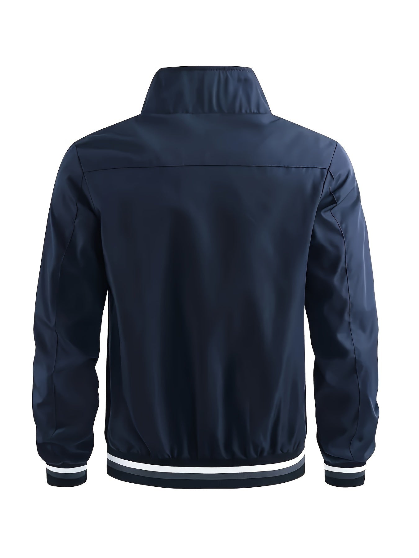 Herfst Winter Jas Polyester Effen Donkerblauw Casual