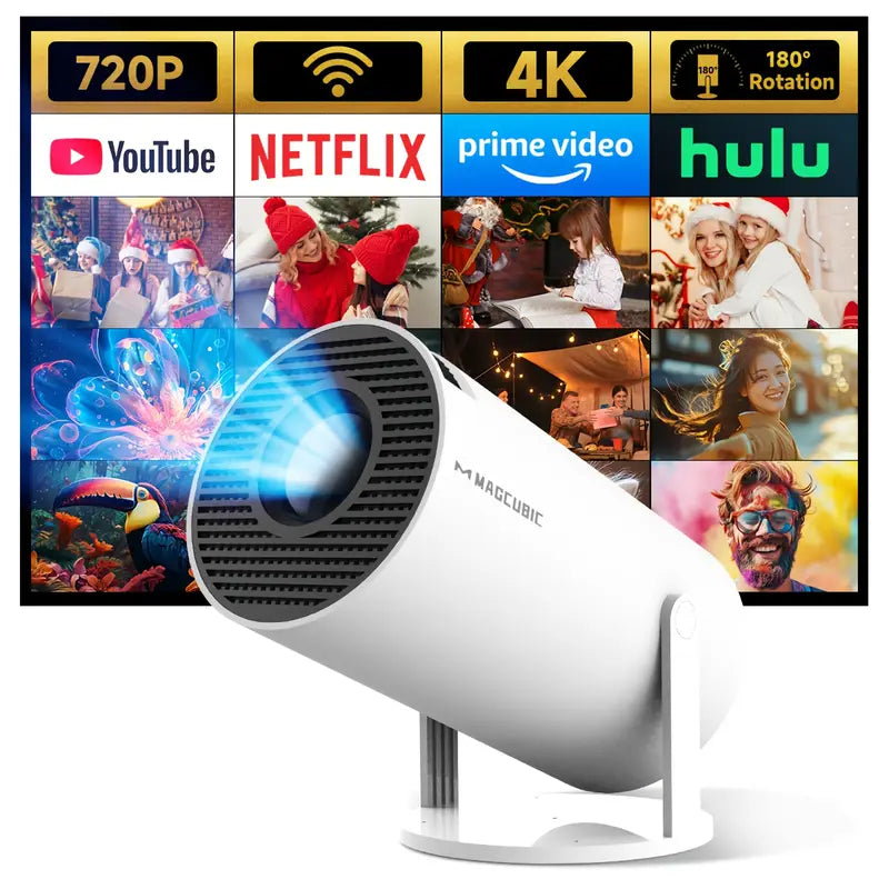 Compacte Mini Projector 4K Ultra HD met Draadloze Connectiviteit Beamer Thuisbioscoop Systeem Streaming Apparaat