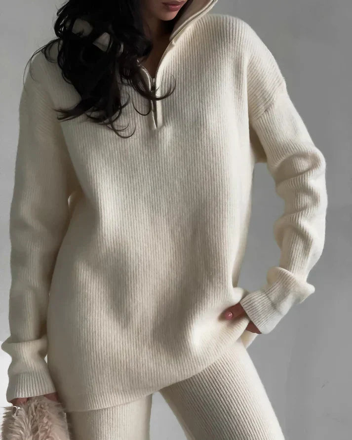 Gebreide Sweaterbroek Set Hoge Taille Warm Tweedelig - StudioMarella