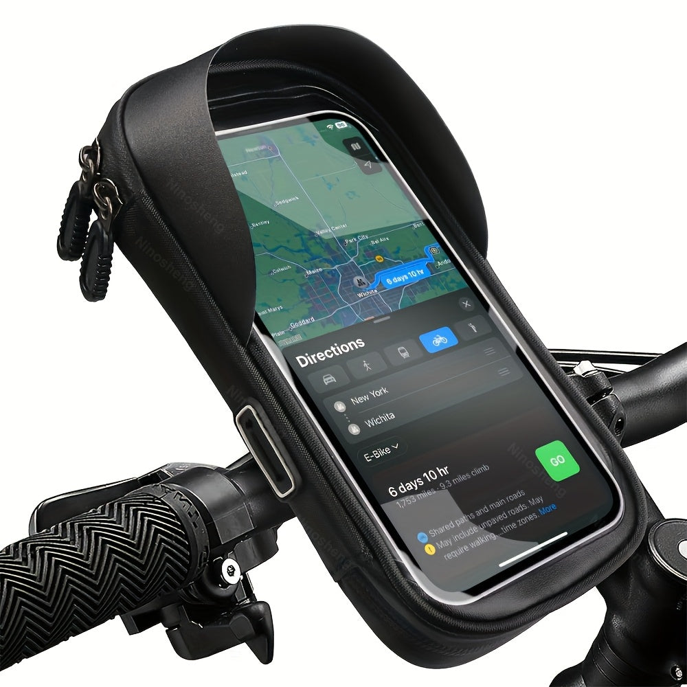 Telefoonhouder Fiets Motor Waterdicht TPU 360 Graden Draaibaar Stuur Navigatie Tas Universeel 4.5 tot 6.4 Inch