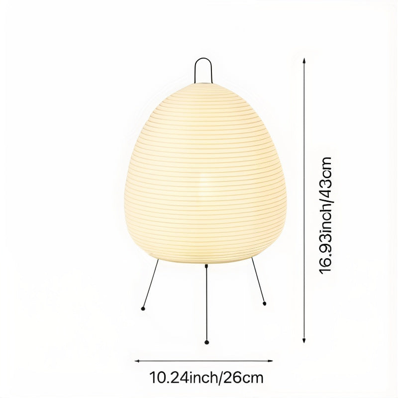 Ronde Tafellamp met Rijstpapier en Bamboe - Japans Geïnspireerd Minimalistisch Design - Warm Wit 2700K LED - Ø25×38 cm