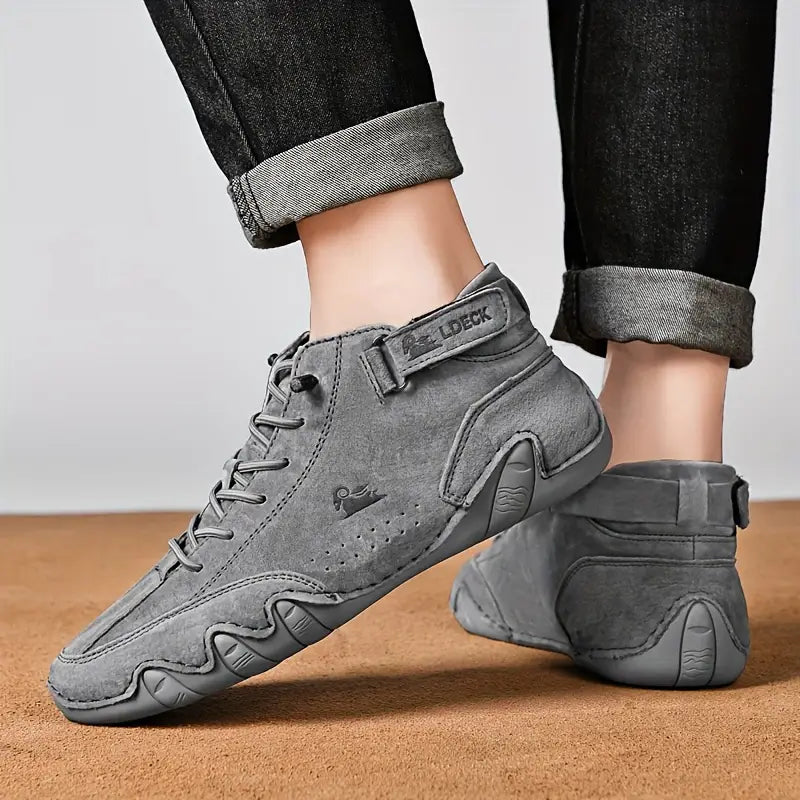 Waterdichte Heren Laarsschoenen met Hoge Schacht en Elastische Sluiting Kunstleer Robuust Straatmode