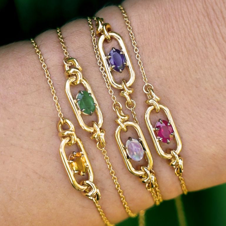 Goudkleurige Armband met Geboortesteen voor Vrouw