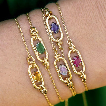 Goudkleurige Armband met Geboortesteen voor Vrouw