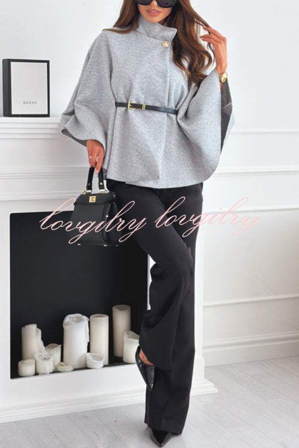 Dames Cape Top Zwart Elegante Stijl