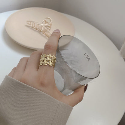 Zilveren Ring voor Dames Gevlochten Opengewerkt - StudioMarella