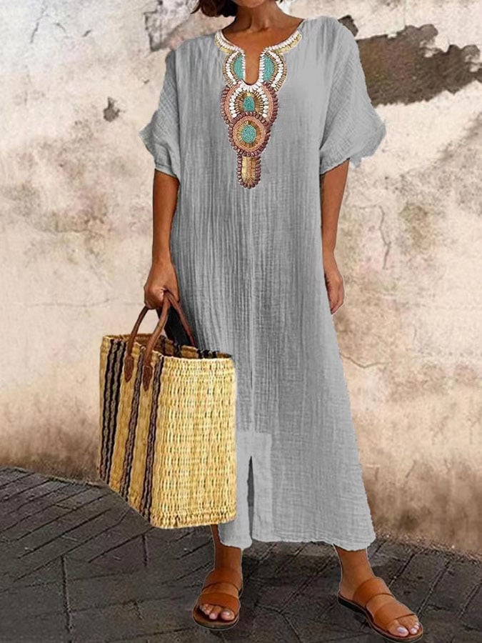 Vrouwelijke Zomerkleding Maxi Jurk Wijd Comfortabel