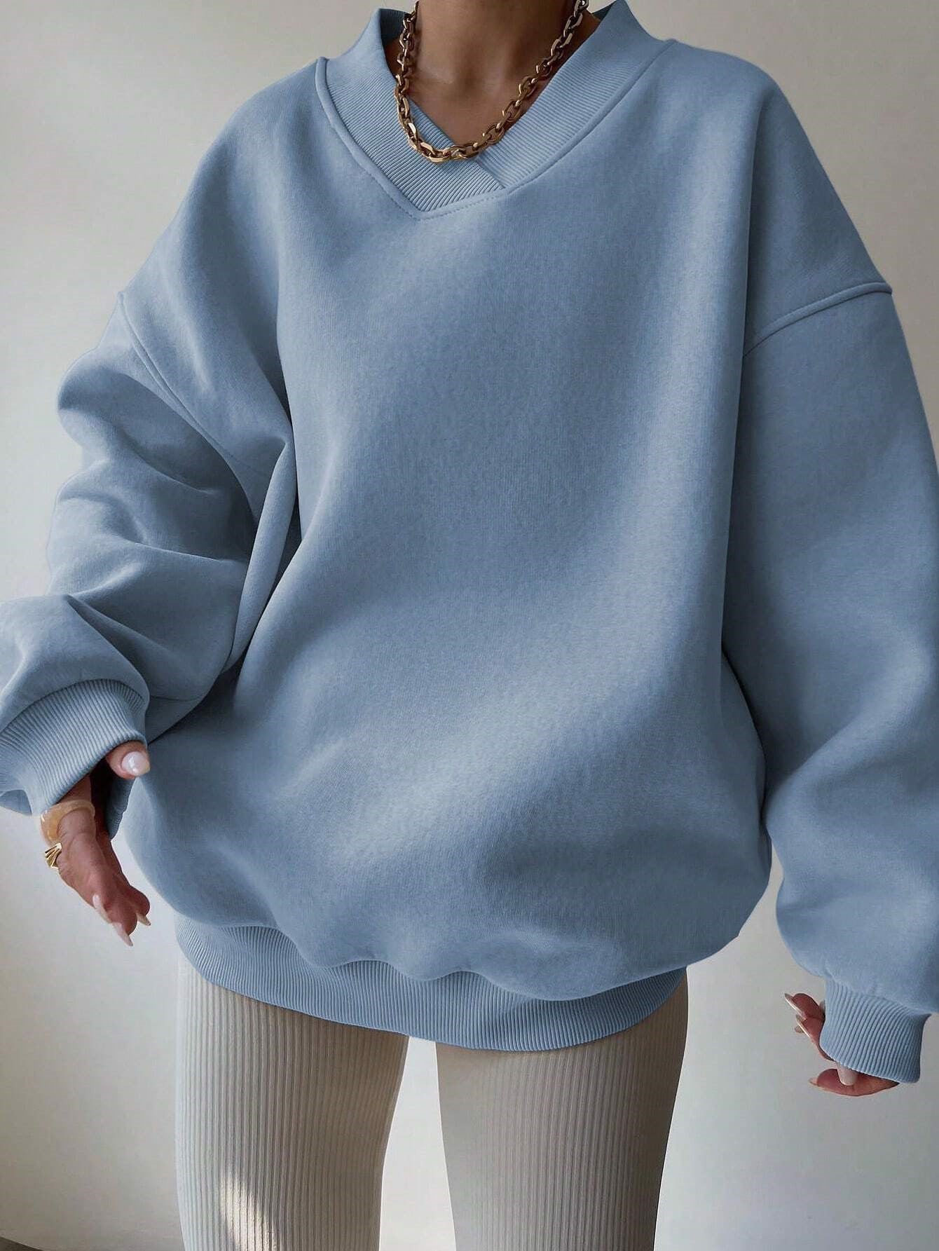 Dames Trui Geel V-Hals Elegante Stijl