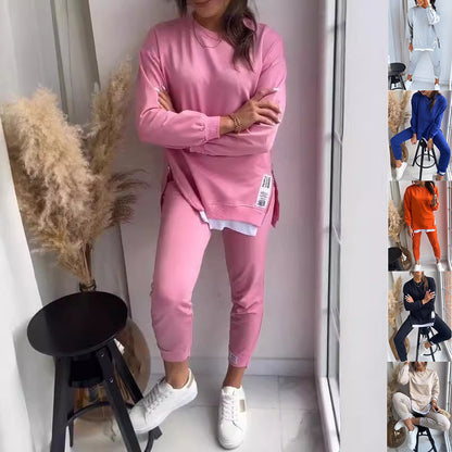 Dames Pak Tweedelig Casual Met Split Detail Modieus