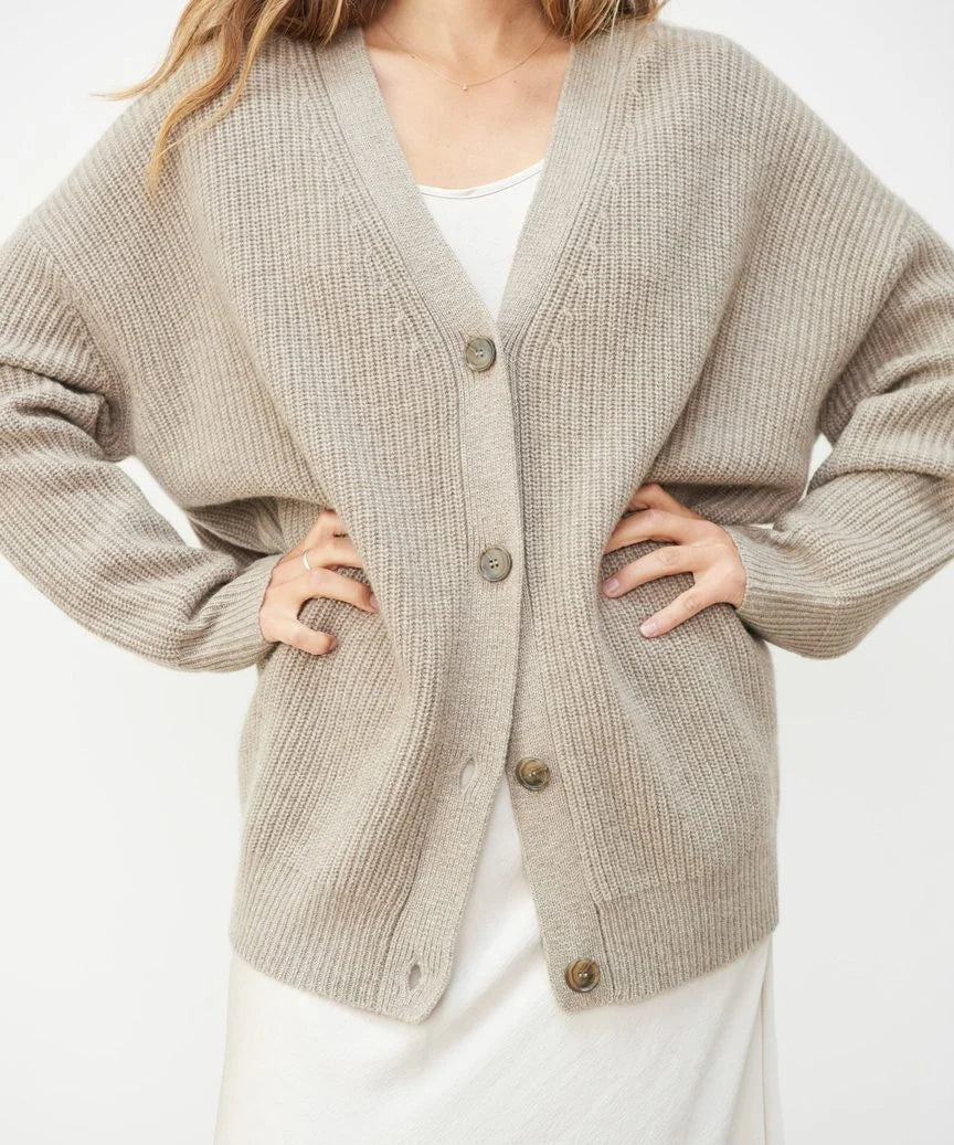 Oversized Vest Gebreid van Wol Mix Zachte Stof