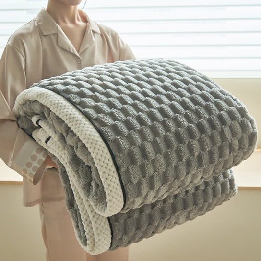 Zachte Coral Fleece Deken – Warme Omkeerbare Plaid voor Bank & Bed