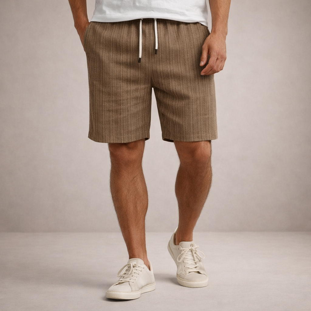 Korte Herenbroek Linnen Ademend Zomerbroek Casual Fit