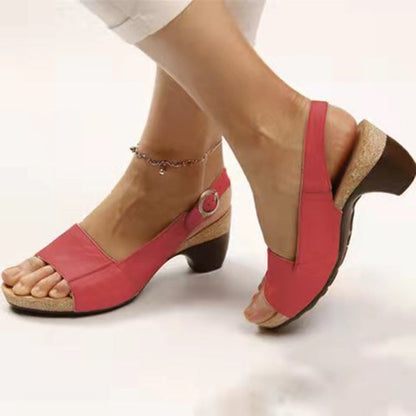 Dames Platformsandalen Ronde Neus Kunstleer Rubberen Zool Casual Comfort Schoenen Maat 36-43