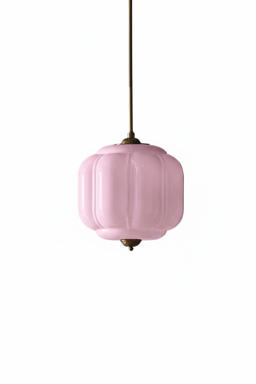 Vintage Melkglazen Hanglamp met Gegolfde Rand – Scandinavische Sfeerverlichting voor Keuken en Slaapkamer