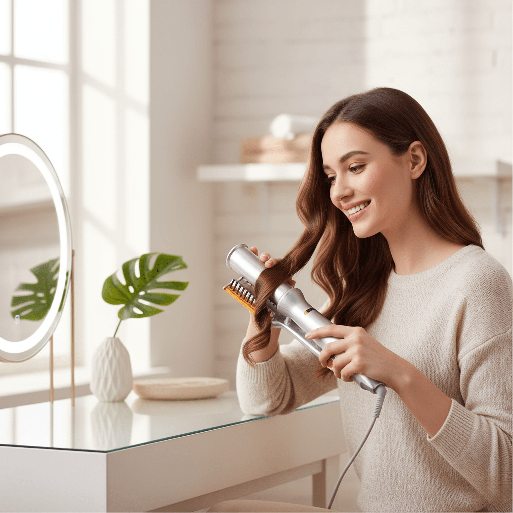 2-in-1 Roterende Haarstyler Borstel voor Volume en Glans – Professioneel Stylen Thuis