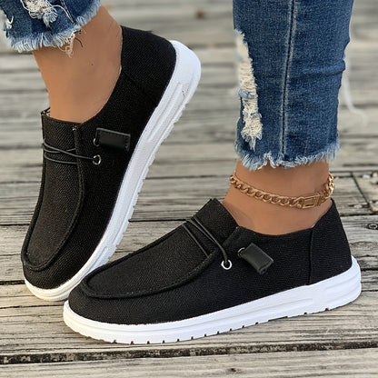 Dames Leer Instappers Zwart Comfortabele Casual Schoenen