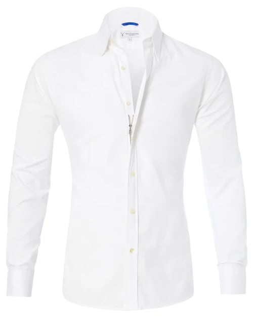 Heren Overhemd Slim Fit Stretch met Ritssluiting