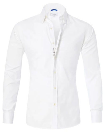 Heren Overhemd Slim Fit Stretch met Ritssluiting