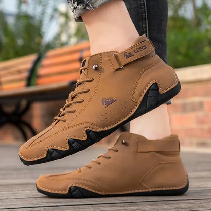 Waterdichte Heren Laarsschoenen met Hoge Schacht en Elastische Sluiting Kunstleer Robuust Straatmode