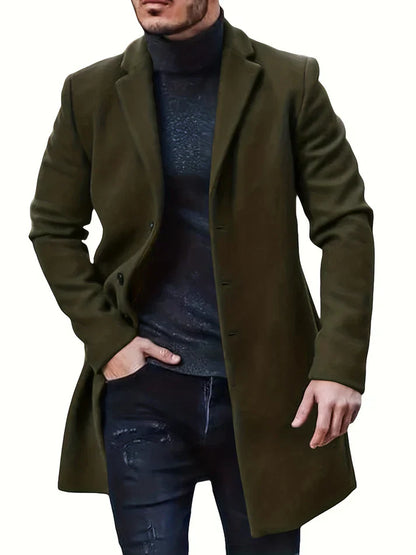 Heren Winterjas Warm en Waterdicht met Knoopsluiting
