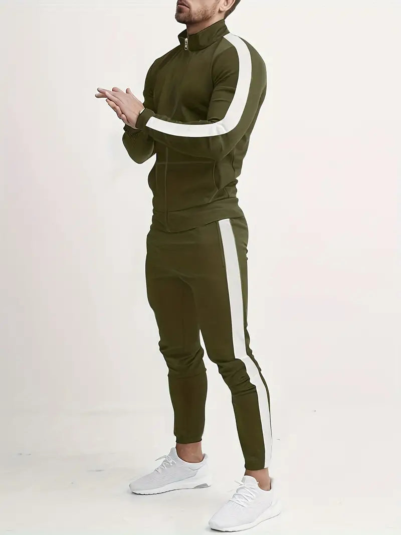 Heren Sportoutfit 2-Delig Trainingspak Comfortabel