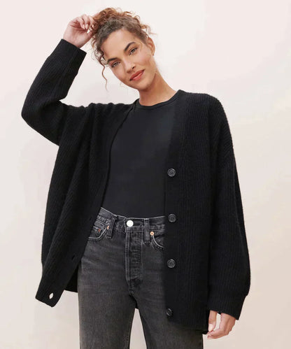 Oversized Vest Gebreid van Wol Mix Zachte Stof