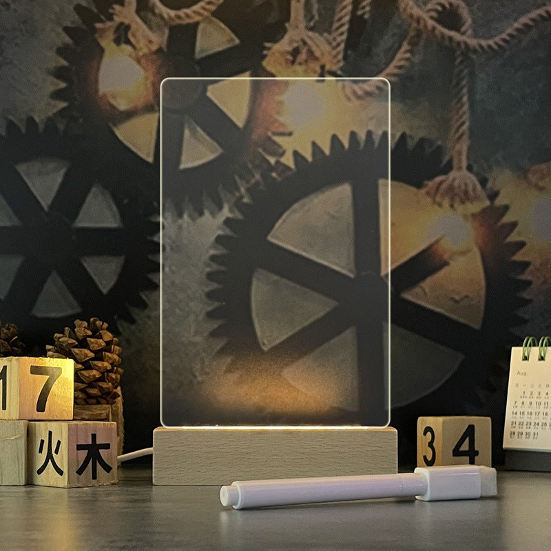 Schrijfbaar Nachtlampje met LED-Verlichting – Creatief Memobord voor Berichten en Notities