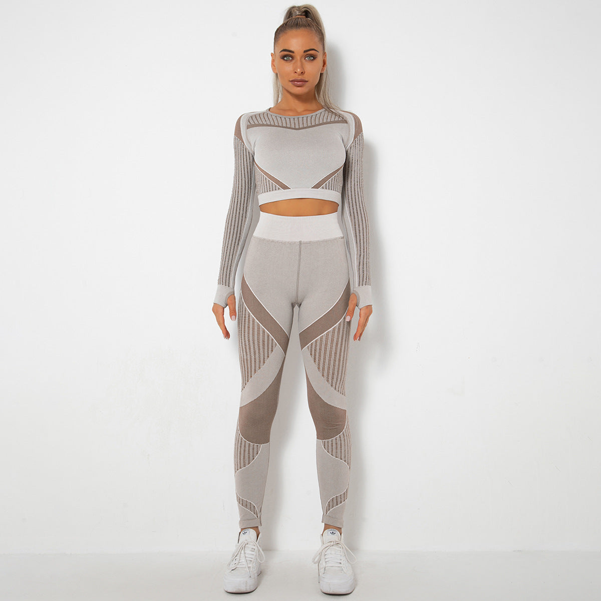 Dames Yoga Set Zacht Elastisch Lange Mouw