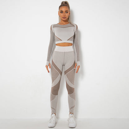 Dames Yoga Set Zacht Elastisch Lange Mouw