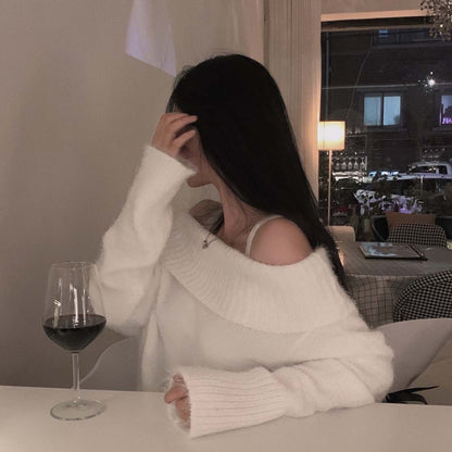 Dames Trui Off-shoulder Gebreid Stijlvol