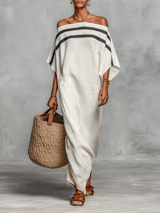 Dames maxi-jurk linnen minimalistisch model - StudioMarella