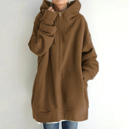 Dames Hoodie Oversized Warm en Zachte Rits Trui - StudioMarella
