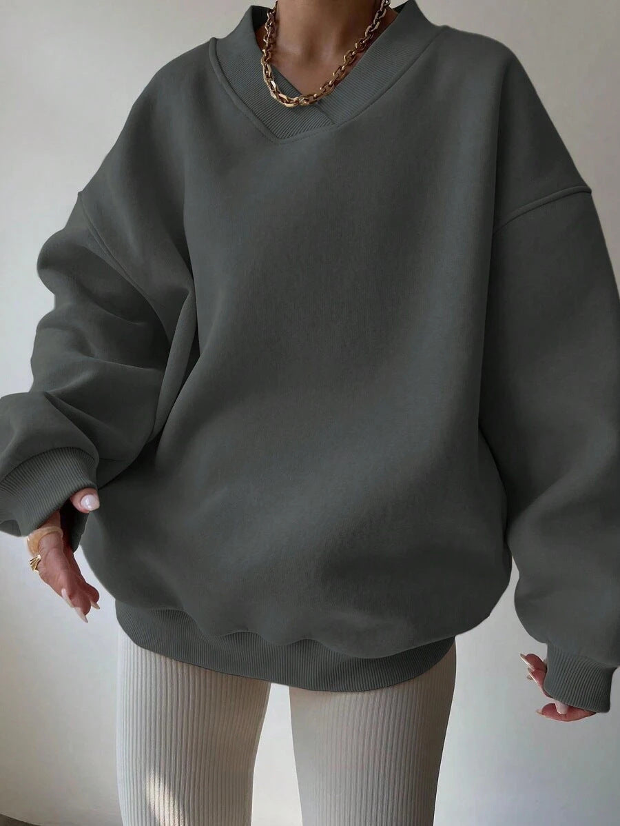 Dames Trui Geel V-Hals Elegante Stijl
