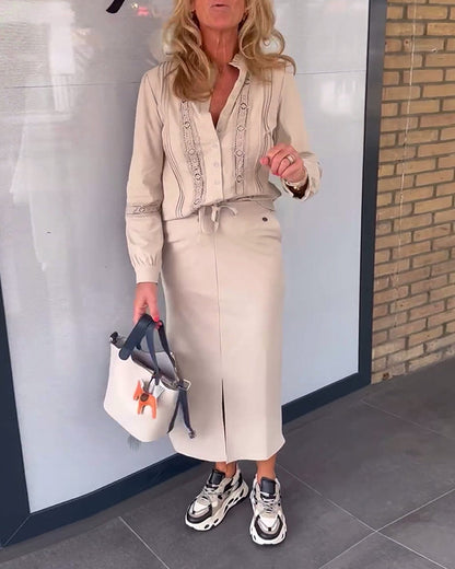 Casuale Amore Jurk Effen Kleur