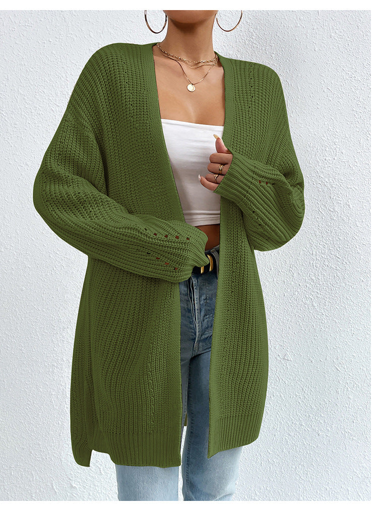 Dames Gebreide Vest Lang Model Warm en Stijlvol