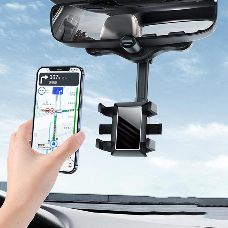 Universele Telefoonhouder voor Achteruitkijkspiegel - 360° Draaibaar - Handsfree Navigatie - Auto Accessoire