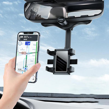 Universele Telefoonhouder voor Achteruitkijkspiegel - 360° Draaibaar - Handsfree Navigatie - Auto Accessoire