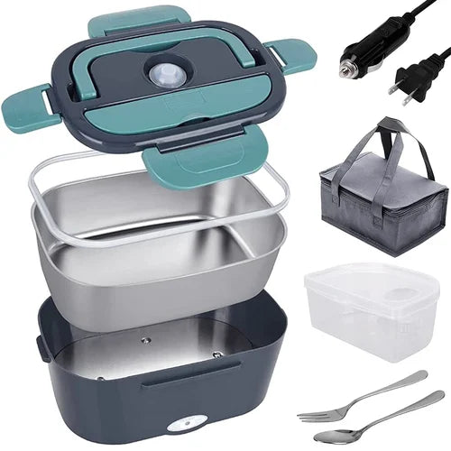 Elektrische Lunchbox met Verwarming 1.5L – Warm Eten Onderweg Auto & Thuis