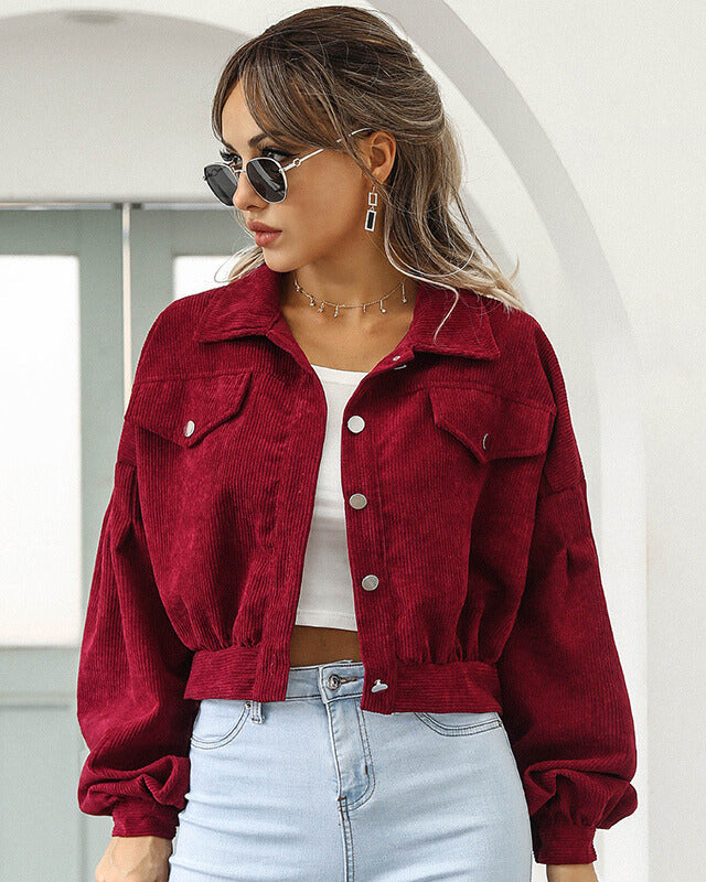 Dames Cropped Jack Corduroy Stijl Kort Model
